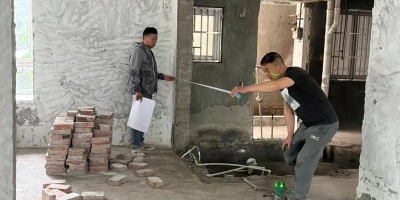 成都富丽花(huā)园装修｜新(xīn)建墙體(tǐ)施工现场放線(xiàn)